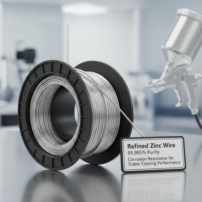 أسلاك الزنك المكررة للرذاذ المعدني مع 99.995٪ نقاء ومقاومة للتآكل لأداء الطلاء المستقر