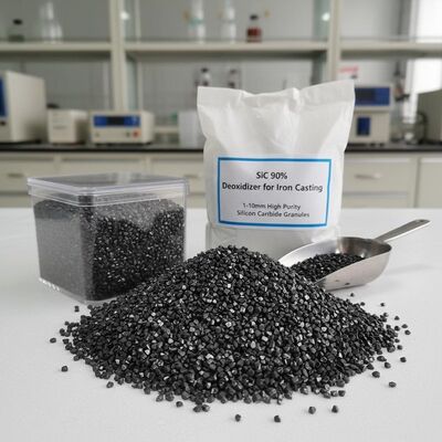 90% نقاء SiC Deoxidizer 1-10mm حبيبات الكربيد السيليكونية عالية النقاء للصب الحديد